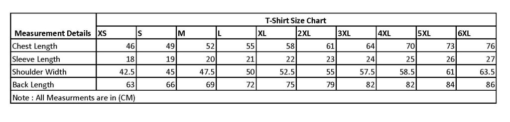 Shirt Size Measurements