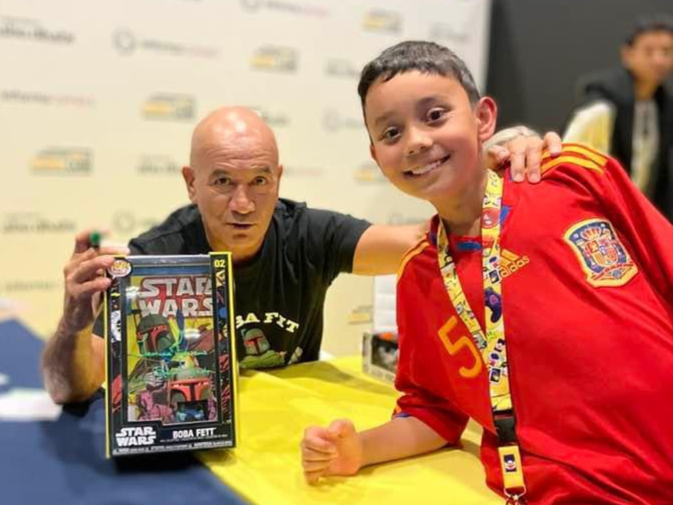 Connor & Temuera Morrison aka Boba Fett from Star Wars during Comic Con Abu Dhabi 2024